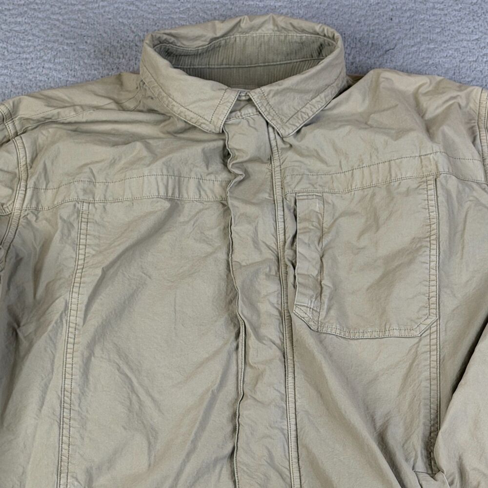 CARBON2COBALT Jacket Men XXL Beige Khaki Gearshift Shacket Lined Full Zip Pocket